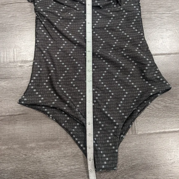 Baja East NWOT Olive Logo Halter One Piece Swimsuit - Picture 10 of 10